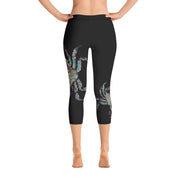 Rainbow Crab 2 Gyotaku Capri Leggings